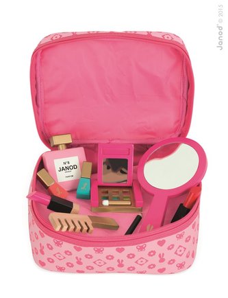 Kosmetická taštička pro děti Little Miss Janod s kosmetikou ze dřeva a 9 doplňky