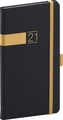 Kapesní diář Twill 2021, černozlatý