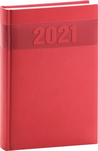 Denní diář Aprint 2021, červený