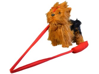 Pes Yorkshir, vesele štěká, chodí, 30cm