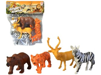 Zvířátka safari, 4 ks, 13cm