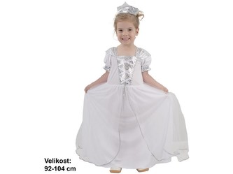 Kostým na karneval - Princezna v bílých šatech, 92-104 cm