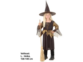 Kostým na karneval - Čarodějnice, 130-140 cm