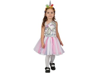 Šaty na karneval - jednorožec, 92-104 cm
