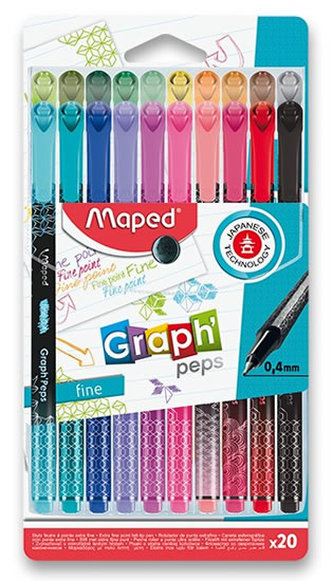Maped - Liner Graph Peps Deco 0,4 mm - mix barev 20 ks