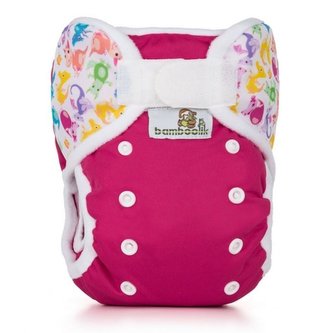 Svrchní kalhotky Duo Bamboolik (Suchý zip) Malinová + Draci