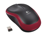 Myš "M185", červená, bezdrátová, optická, standardní velikost, LOGITECH