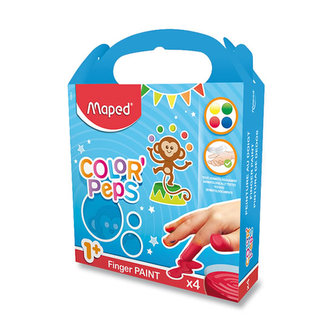 Maped - Prstové barvy Maped - v kalíšcích 80g x 4 barvy