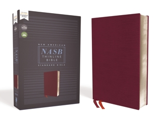 NASB, Thinline Bible, Bonded Leather, Burgundy, Red Letter Edition, 1995 Text, Comfort Print