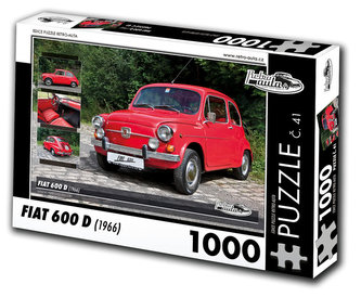 Retro auta Puzzle č. 41 - FIAT 600 D (1966) - 1000 dílků