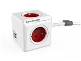 Zásuvka POWERCUBE EXTENDED USB s kabelem 1.5m RED