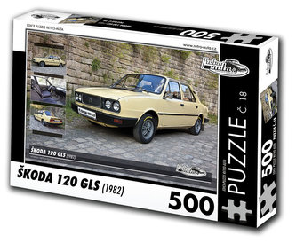 Retro auta Puzzle č. 18 - ŠKODA 120 GLS (1982) - 500 dílků