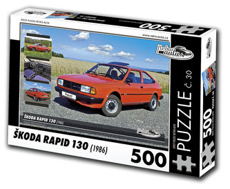 Retro auta Puzzle č. 30 - ŠKODA RAPID 130 (1986) - 500 dílků