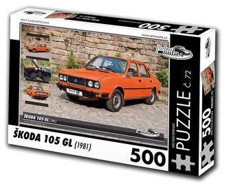 Retro auta Puzzle č. 72 - ŠKODA 105 GL (1981) - 500 dílků
