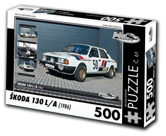 Retro auta Puzzle č. 61 - ŠKODA 130 LA (1986) - 500 dílků