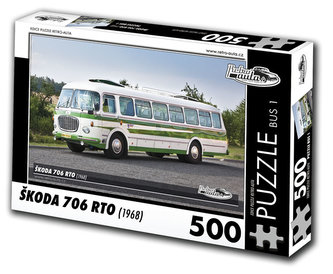 Retro auta Puzzle BUS 1 - ŠKODA 706 RTO (1968) - 500 dílků