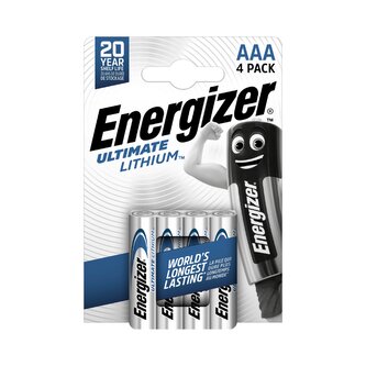 Baterie, AAA (mikrotužková), 4 ks v balení, lithiová, ENERGIZER "Ultimate Lithium"