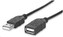 MANHATTAN Kabel USB 2.0 A-A prodlužovací 3m (černý)