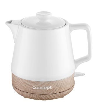 RK0060 Rychlovarná konvice keramická 1,0 l, bílá