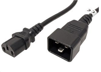 PREMIUMCORD Kabel síťový propojovací 230V 10A 1m, konektory IEC 320 C13 - IEC 320 C20