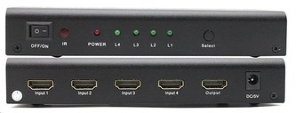 PREMIUMCORD HDMI switch 4:1 s audio výstupy ( stereo, Toslink, coaxial )