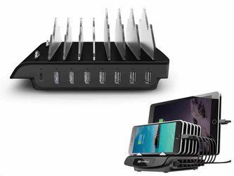 Sandberg nabíjecí stanice Multi, 1x USB-C 30W, 7x USB-A, černá