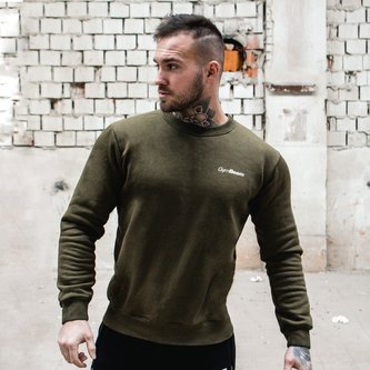 Mikina Basic Military Green White - GymBeam - Velikost XL