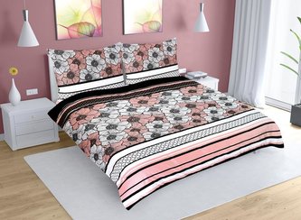 Povlečení bavlna na dvoudeku - ibiškový květ - 1x 240x220, 2ks 70x90 cm (240 cm šířka x 220 cm délka prodloužená)