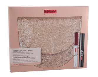 Pupa Vamp! řasenka Vamp! Explosive Lashes 12 ml + rtěnka Made To Last Lip Duo Waterproof 8 ml 005 Deep Ruby + psaníčko