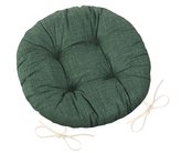 Sedák Adéla prošívaný kulatý - Uni tmavě zelená - průměr 40 cm