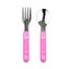 Dětská nerezová lžíce a vidlička Akuku růžová