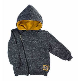 Kojenecká mikinka s kapucí Nicol Prince Lion melír šedý - velikost 74 (6-9m)