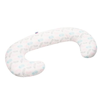 Univerzální kojící polštář ve tvaru C New Baby Pírka růžová