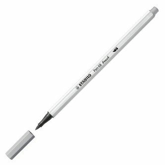 Štětcový fix "Pen 68 brush", šedá, STABILO