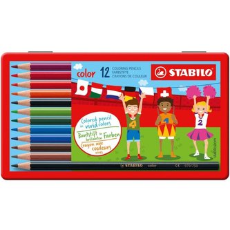 STABILO color 12 ks Kovové Pouzdro