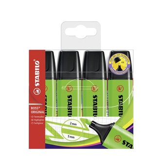 STABILO BOSS ORIGINAL 4 ks Pouzdro zelená