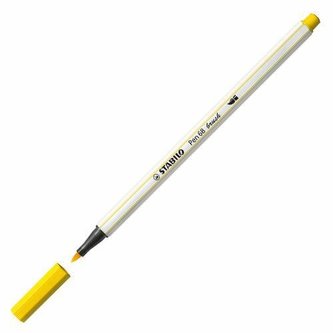Štětcový fix "Pen 68 brush", žlutá, STABILO
