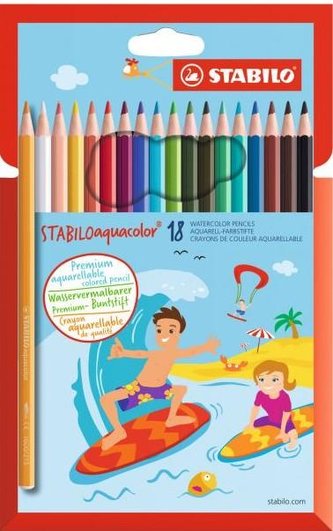 STABILOaquacolor 18 ks Kartonové Pouzdro