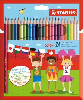 Barevné pastelky "Color", šestihranné, 24 různých barev, STABILO