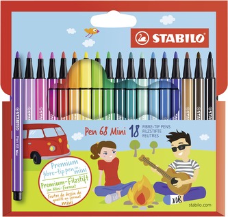 STABILO Pen 68 Mini 18 ks Kartonové Pouzdro
