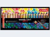 Barevné tužky "Woody ARTY 3 in 1", 18 různých barev, kulatá, silná, STABILO