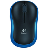 Myš "M185", modrá, bezdrátová, optická, LOGITECH