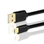 AXAGON - BUMM-AM30QB, HQ Kabel Micro USB  USB A, datový a nabíjecí 2A, černý, 3 m