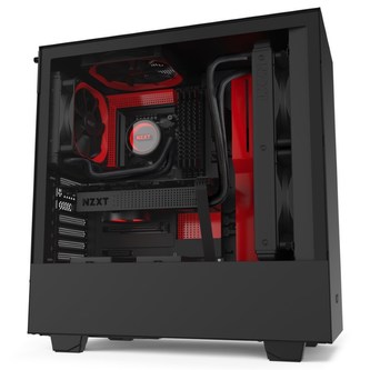 NZXT skříň H510 / ATX / průhledná bočnice / USB 3.0 / USB-C 3.1 / černočervená