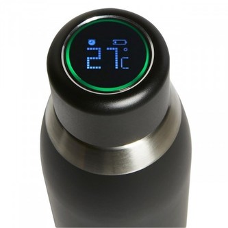 Puro SMART láhev z nerezové oceli s LCD displejem, double wall, 500ml Black