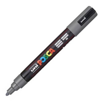 Akrylový popisovač "Posca PC-5M", tmavě šedá, 1,8-2,5 mm, UNI