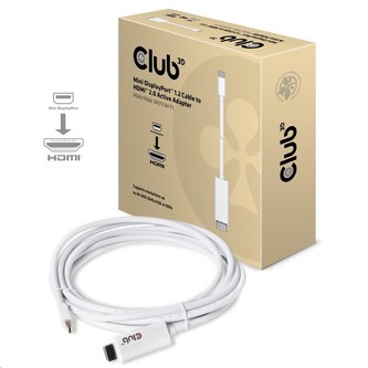 Club3D Adaptér aktivní mini DisplayPort 1.2 na HDMI 2.0 UHD 4K60Hz (M/M), 3m