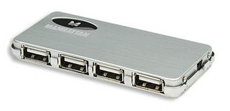 MANHATTAN USB 2.0 hub Micro 4 porty, aktivní (s napájecím adaptérem)