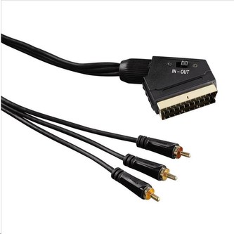 Hama video kábel SCART vidlica - 3 cinch vidlice AV, IN/OUT, 1,5m