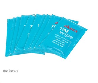 AKASA čistící ubrousky AK-TCW-02, 10 ks, indiv. balené, vhlčené, citrus, pro čištění procesorů, graf. karet
